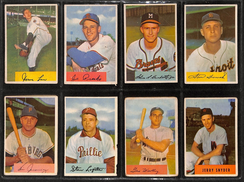 Lot Of 74 1954 Bowman Baseball Cards w. Ralph Kiner